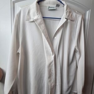 Joanne White Button-Up Blouse